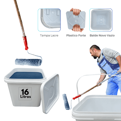 Balde com Tampa Retangular Branco Reciclado Multiuso - 05 Pcs - Nastripack Embalagens