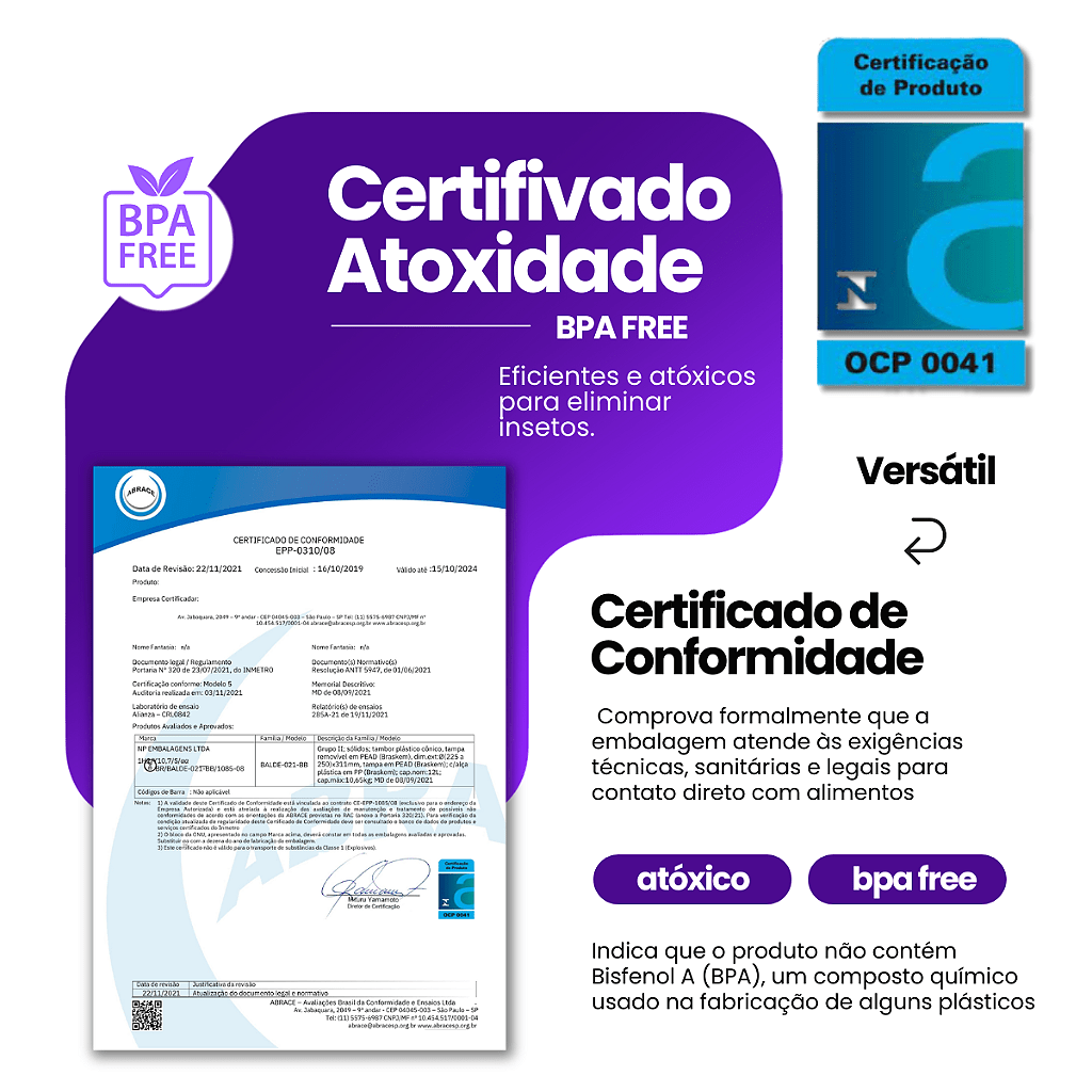Balde com Tampa Roxa para Armazenar Alimentos - Kit 08 Peças - Nastripack Embalagens