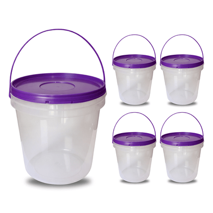 Balde com Tampa Roxa Transparente 3.2L Atoxico - 04 Und - Nastripack Embalagens