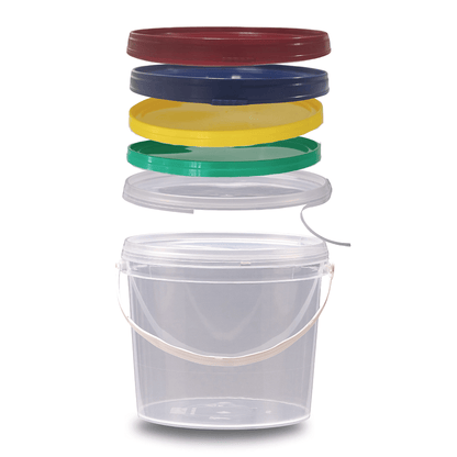 Balde com Tampa Verde Transparente 1.8 Litros - Kit 20 Peças - Nastripack Embalagens