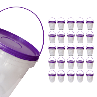 Balde para Alho com Tampa Roxa e Alça Roxa de 3.2L - 25 Pcs - Nastripack Embalagens