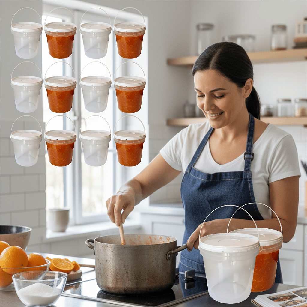 Balde para Alimento Transparente 3.2L Tampa Lacre - 12 Peças - Nastripack Embalagens