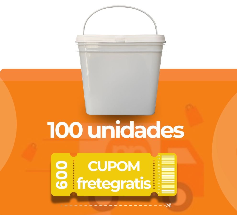 Balde Retangular 3.6 Litros - 100 Peças - Nastripack Embalagens
