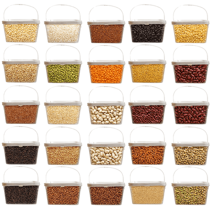 Balde Retangular com Tampa Lacre 2.4L Transparente - 25 Und - Nastripack Embalagens