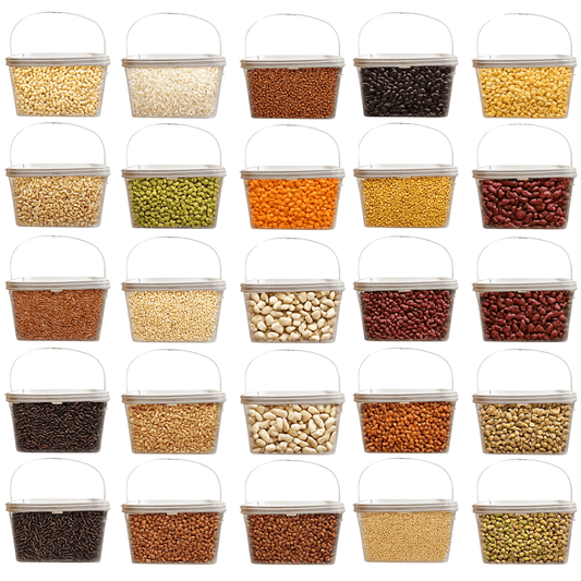 Balde Retangular com Tampa Lacre 2.4L Transparente - 25 Und - Nastripack Embalagens