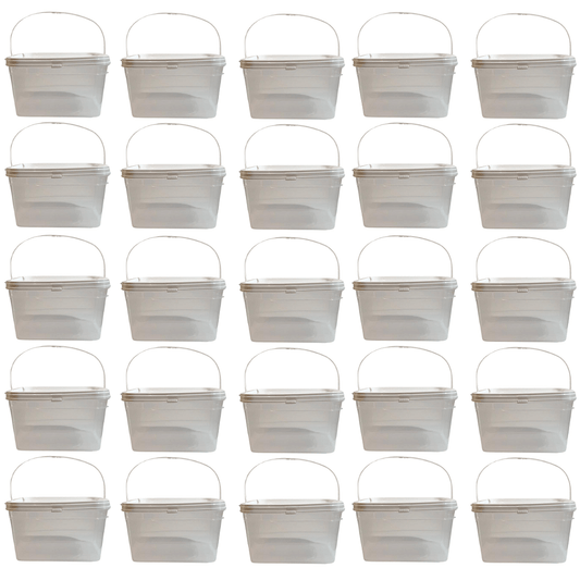 Balde Retangular com Tampa Lacre 2.4L Transparente - 25 Und - Nastripack Embalagens