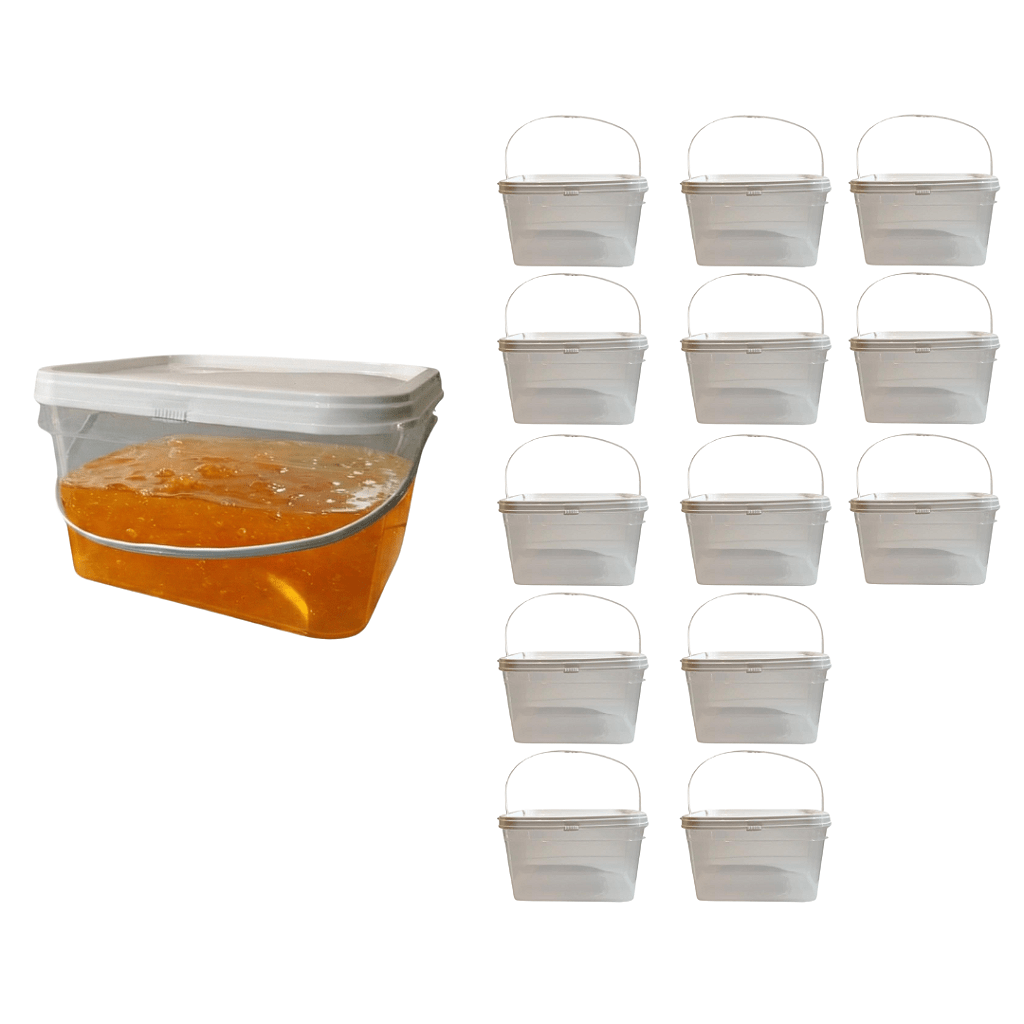 Baldinho Transparente Retangular 2.4 Litros para Alimentos - 13 Peças - Nastripack Embalagens