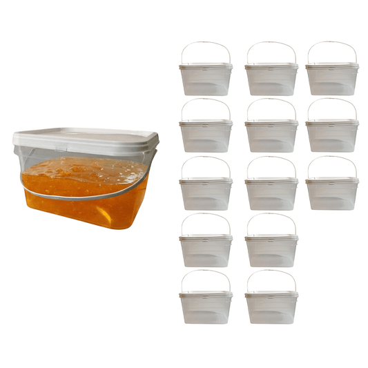 Baldinho Transparente Retangular 2.4 Litros para Alimentos - 13 Peças - Nastripack Embalagens