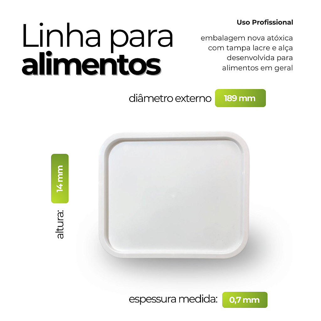 Baldinho Transparente Retangular com Tampa 2.4L - Kit 15 Peças - Nastripack Embalagens