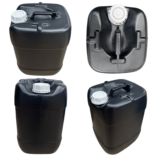 Galao 20l Preto com Tampa de Rosquear com Anel de Polixan - Kit 4 Peças - Nastripack Embalagens