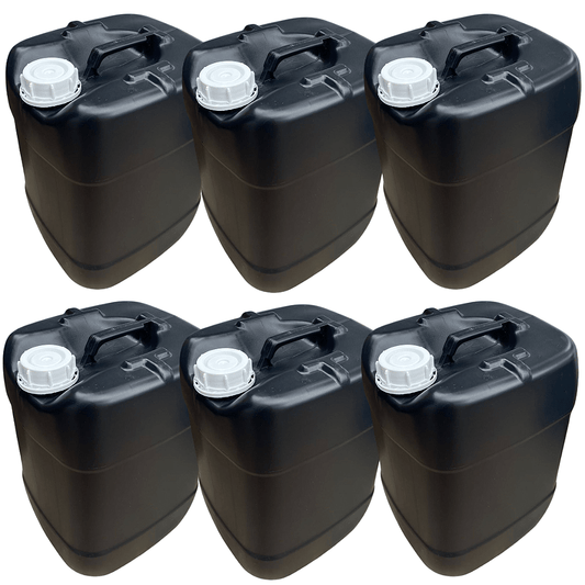 Galão 20L Reciclado Preto com Tampa Lacre Rosca Vedante - 06 Peças - Nastripack Embalagens