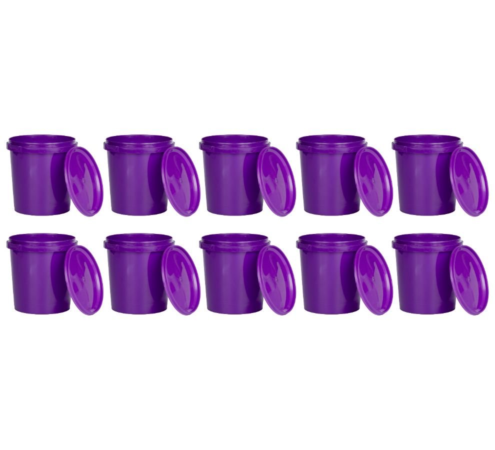 Pote 1 Litro Roxo com Tampa Lacre - Kit com 10 Peças - Nastripack Embalagens