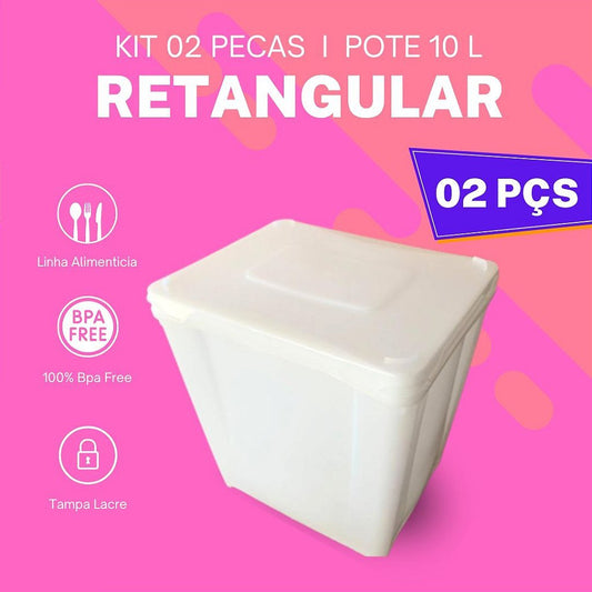 Pote 10L - Kit 02 Pçs - Nastripack Embalagens