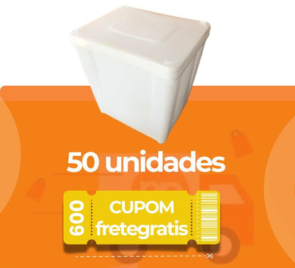 Pote Retangular 10 Litros com Tampa Atoxico BPA Free - Kit 50 Peças - Nastripack Embalagens