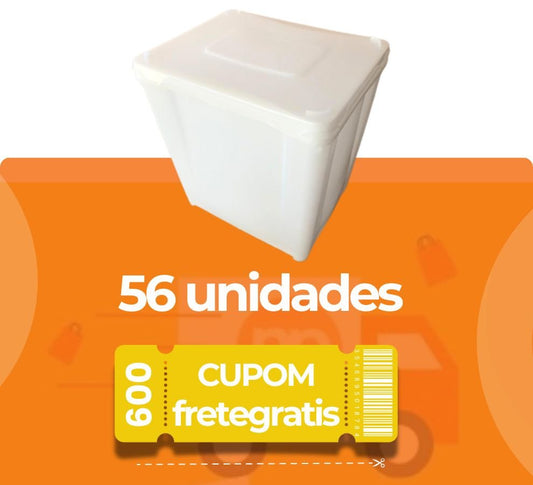 Pote Retangular 10 Litros com Tampa Atoxico BPA Free - Kit 56 Peças - Nastripack Embalagens