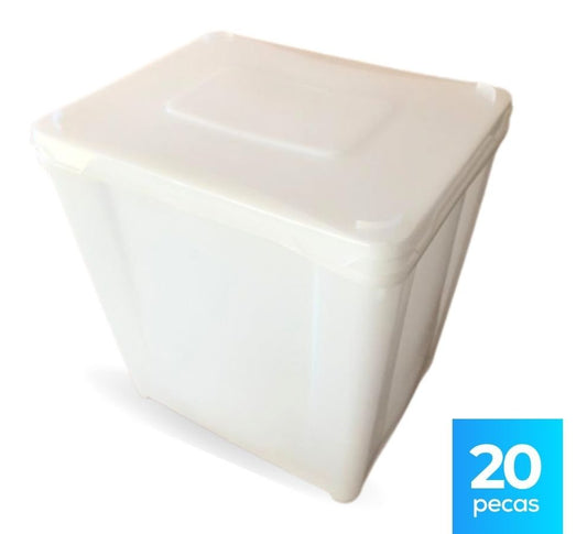 Pote Retangular 10L BPA Free - Kit 20 Peças - Nastripack Embalagens
