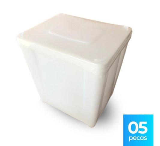 Pote Retangular 10L - Kit 05 Peças - Nastripack Embalagens